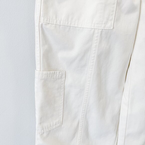 Sunday Best New Oscar Mid-Rise Utility Carpenter Cotton Pant | Size 6 | White - Picture 6 of 10